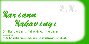 mariann makovinyi business card